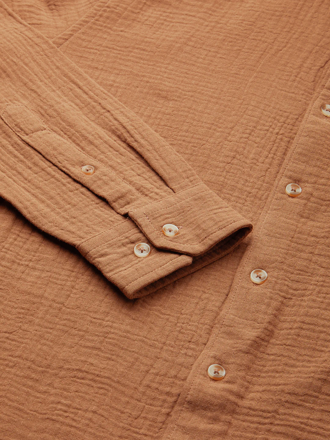 Sepia Brown Double Cloth Shirt - Image 9