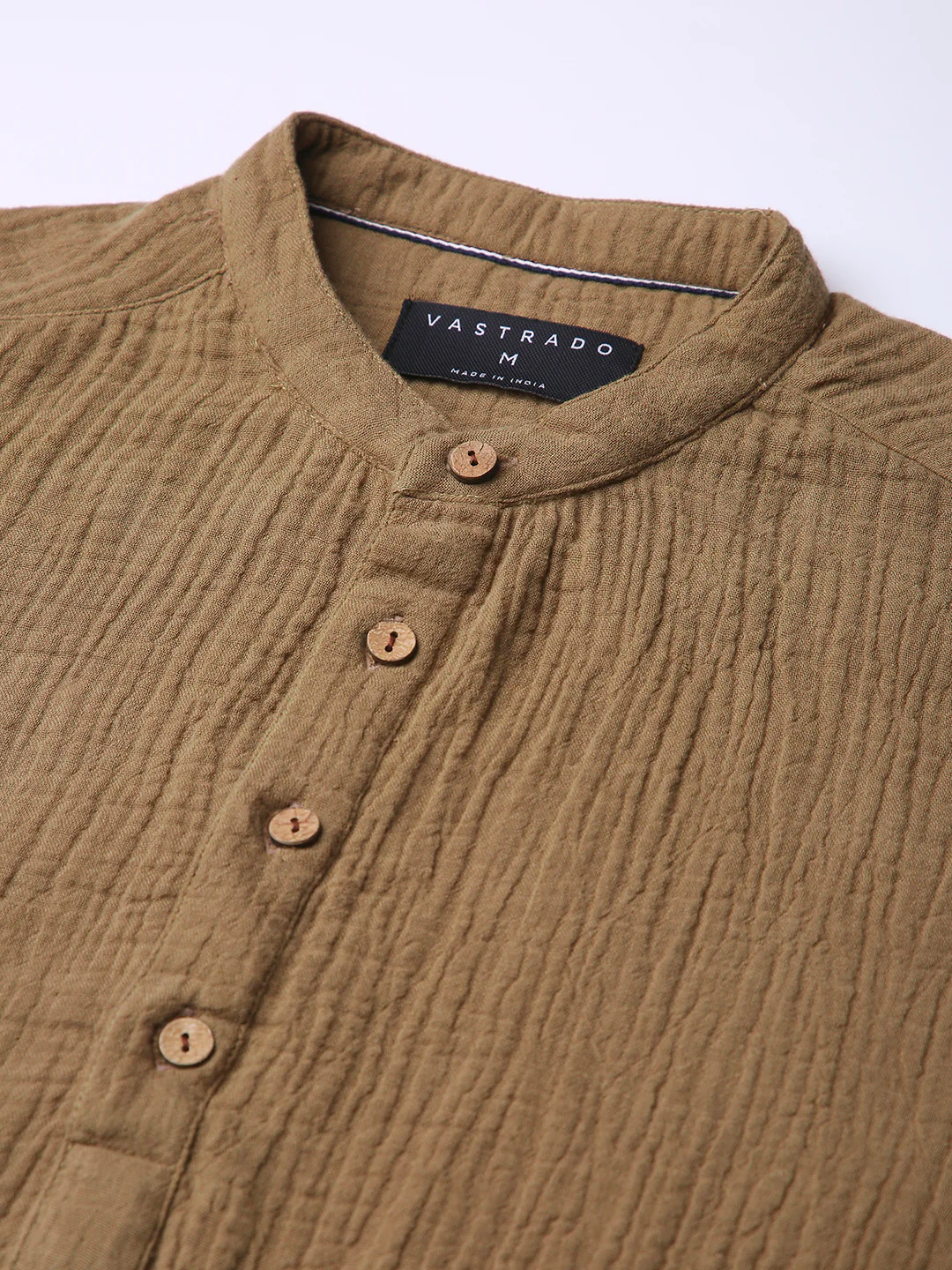 Sepia Brown Solid Double Cloth Kurta - Image 3