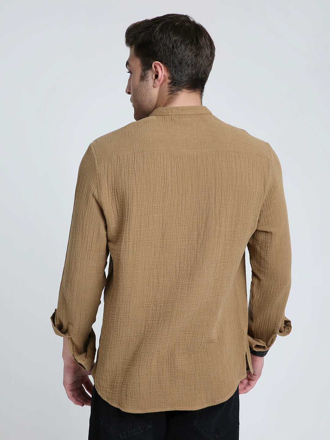 Sepia Brown Solid Double Cloth Kurta - Image 7