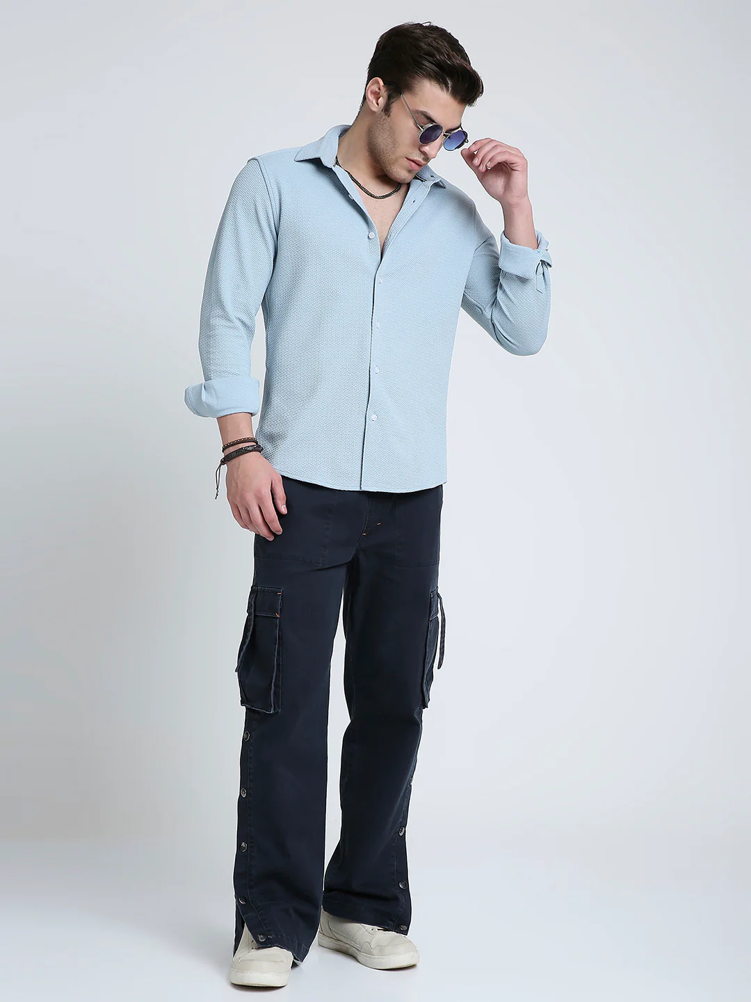 Serene Blue Subtle Textured Shirt - Image 8