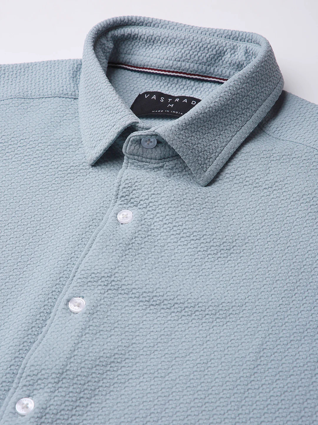 Serene Blue Subtle Textured Shirt - Image 9