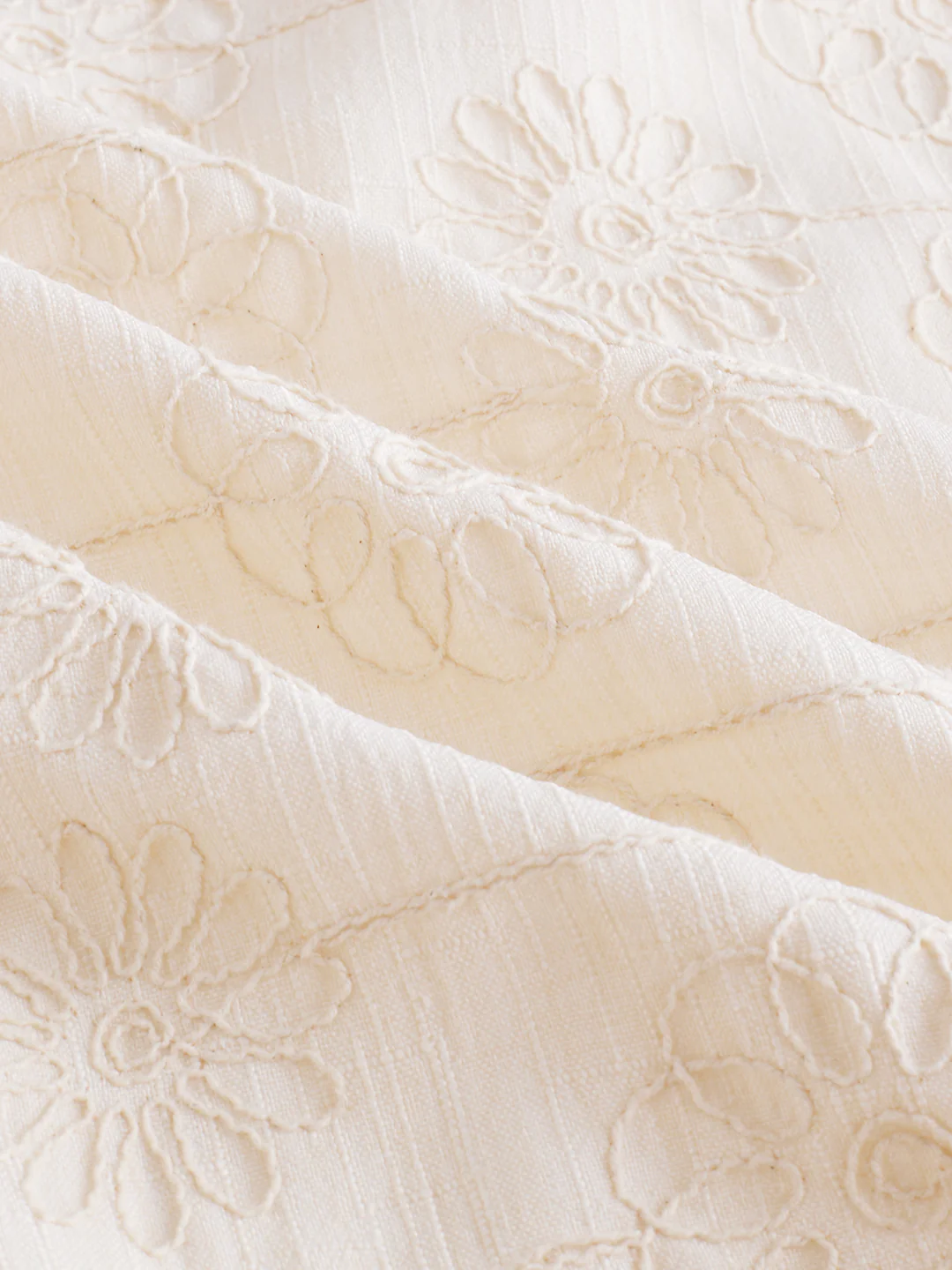 Serene Whispering Bloom Beige Embroidered Shirt - Image 8