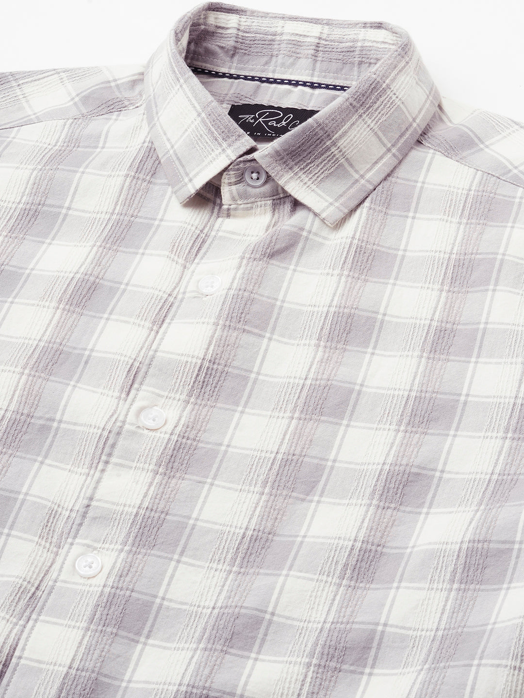 Silver Mist Premium Dobby Checks Shirt - Image 3