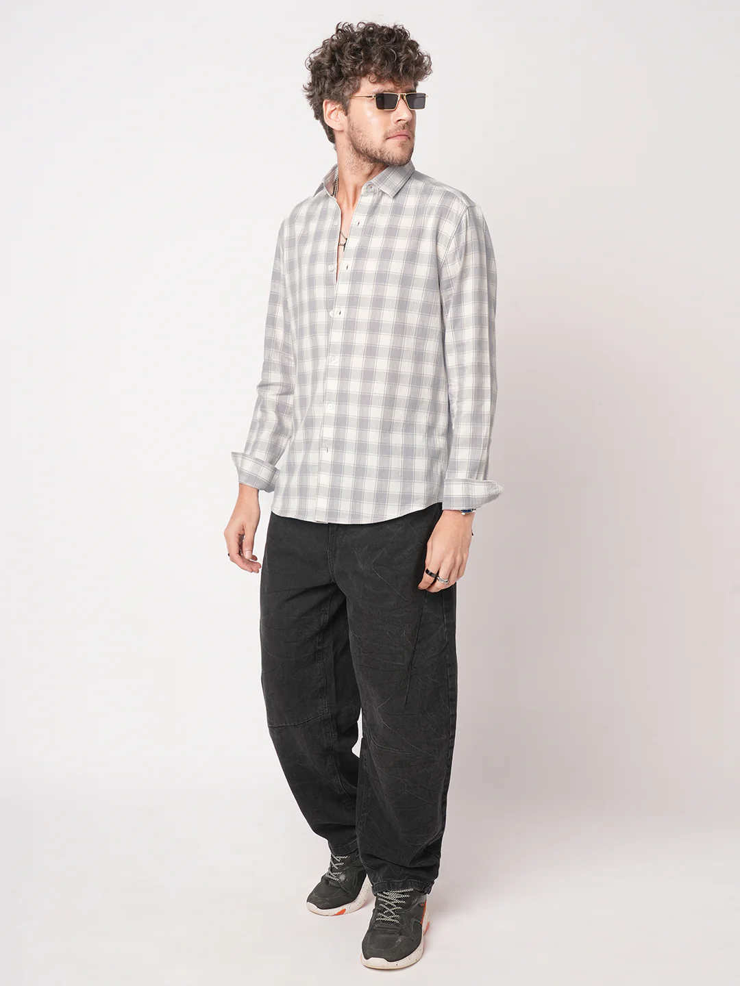 Silver Mist Premium Dobby Checks Shirt - Image 7