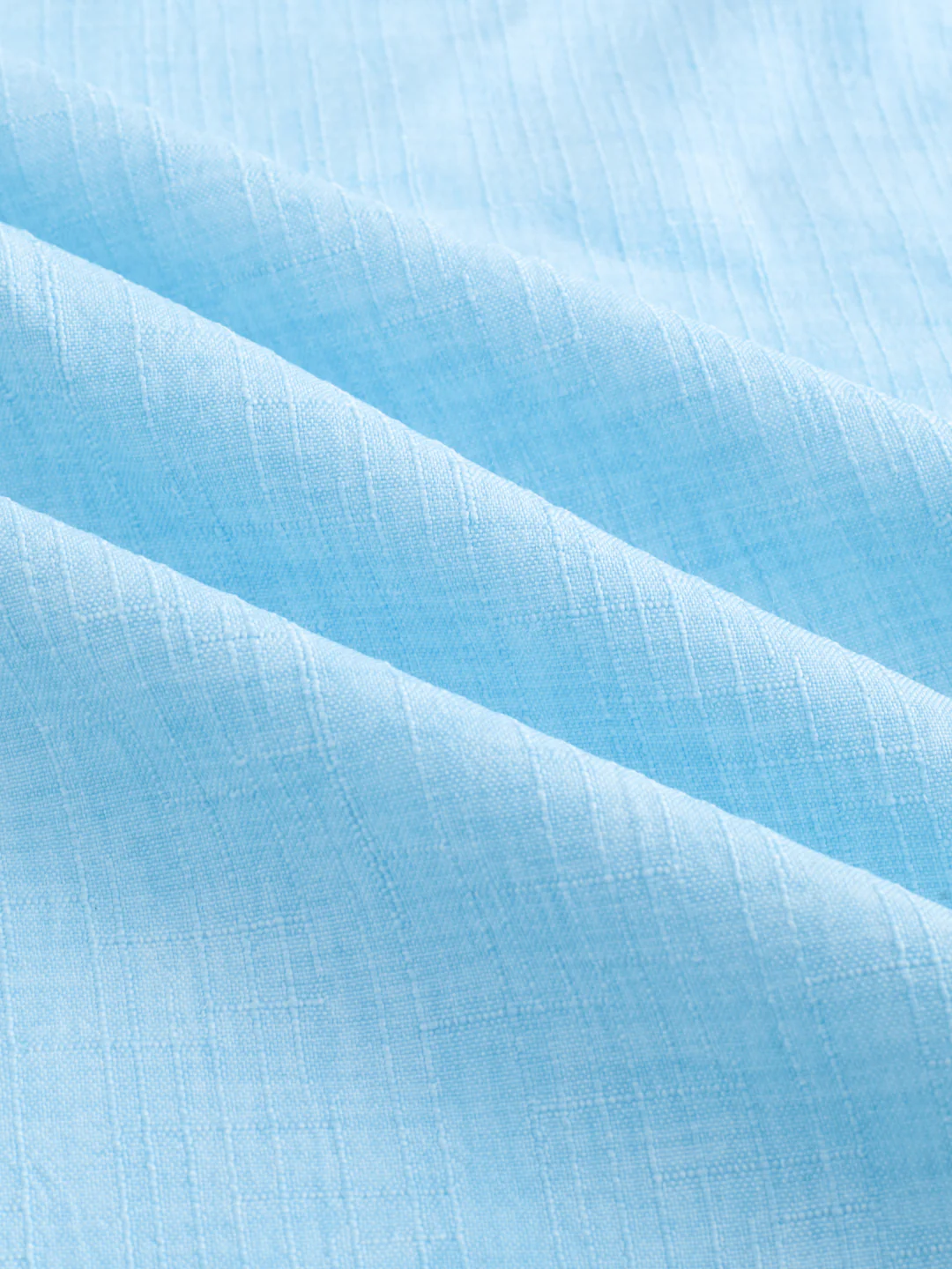 Sky Blue Slub Textured Shirt - Image 3