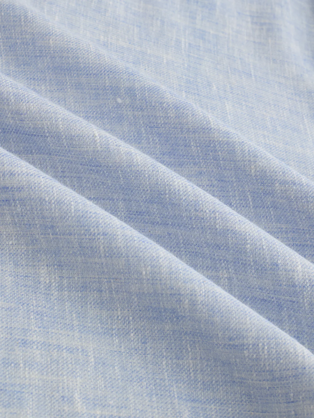 Sky Blue Textured Cuffless Oversized Shirt - Image 3