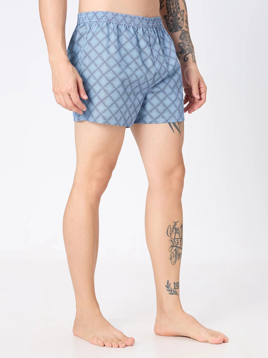 Sky Loop Micro Print & Laurel Green Jacquard Boxers - Image 4