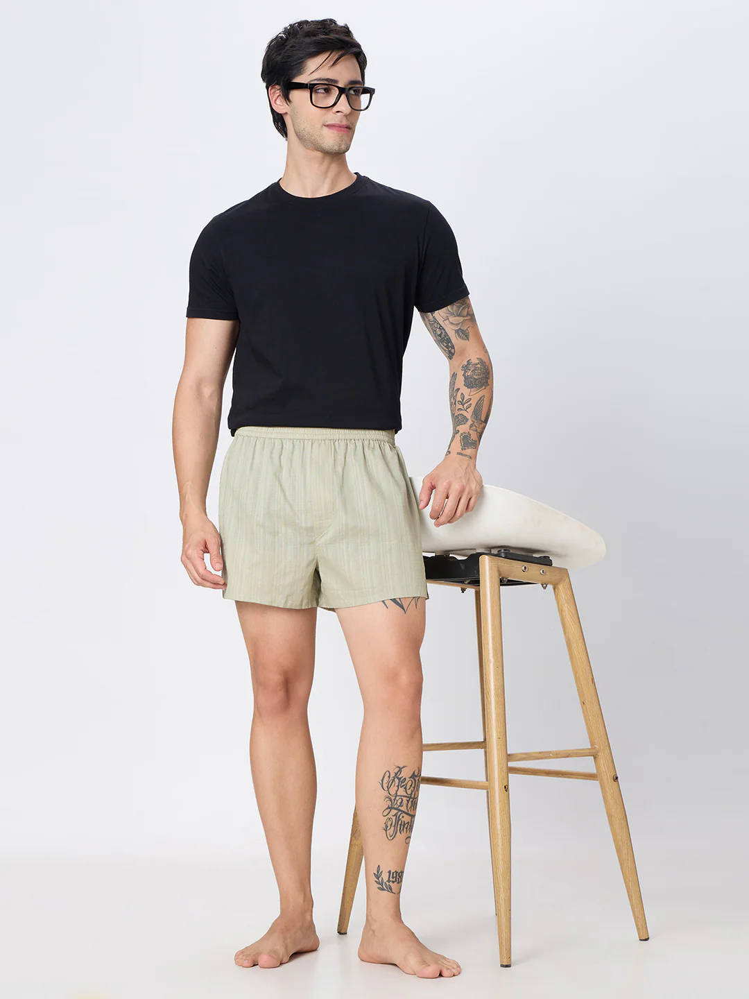 Sky Loop Micro Print & Laurel Green Jacquard Boxers - Image 9