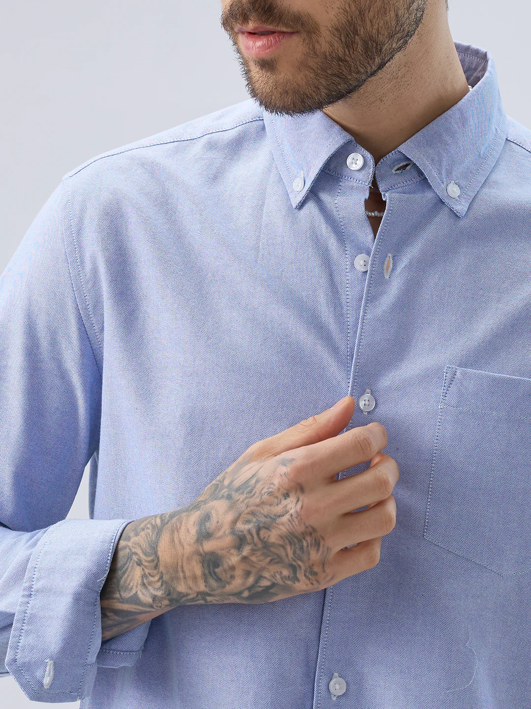 Sky Mist Oxford Weave Button-Down Shirt - Image 3