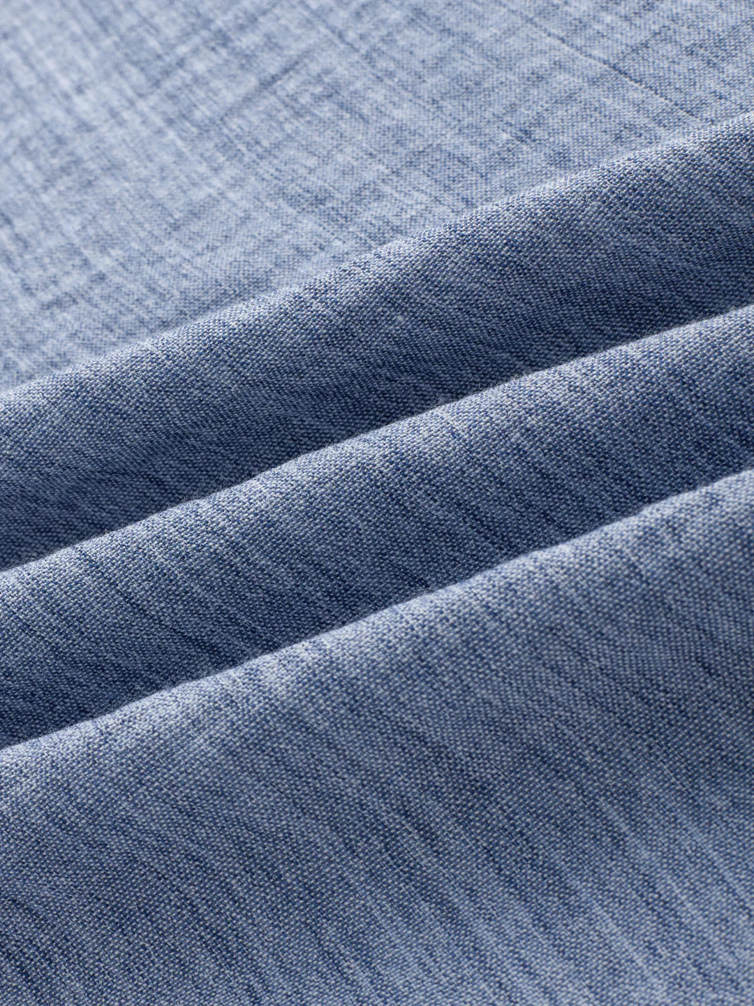 Slate Blue Textured Boxy Fit Crop Shirt - Image 3