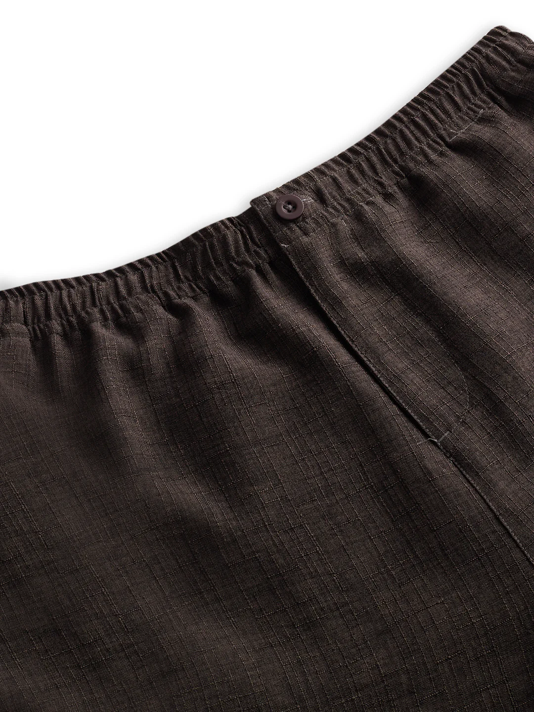 Slate Grey Slub Textured Wide-Leg Trousers - Image 3