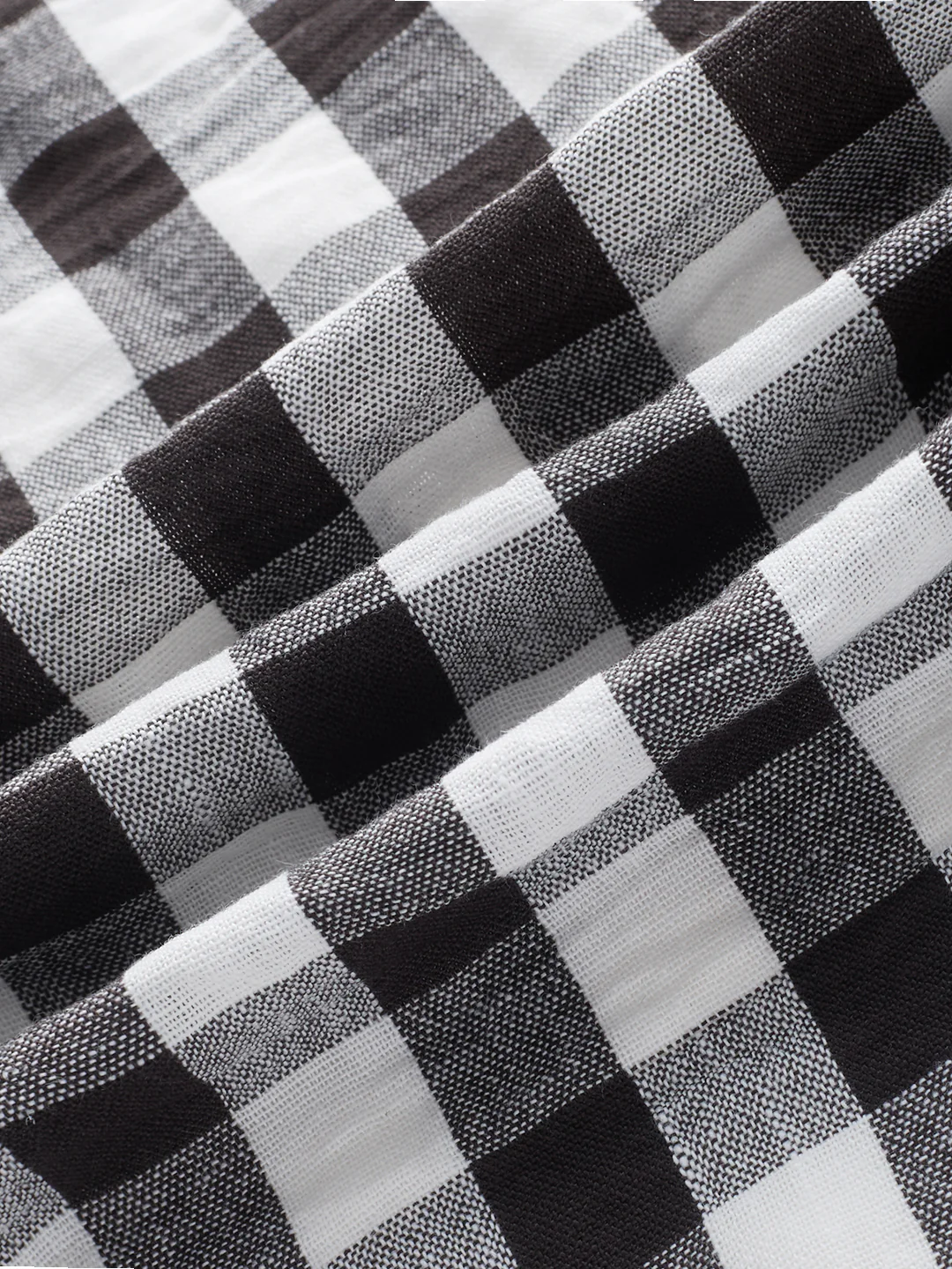 Slushy Monochrome Ghingam Checks Boxy Fit Crop Shirt - Image 8