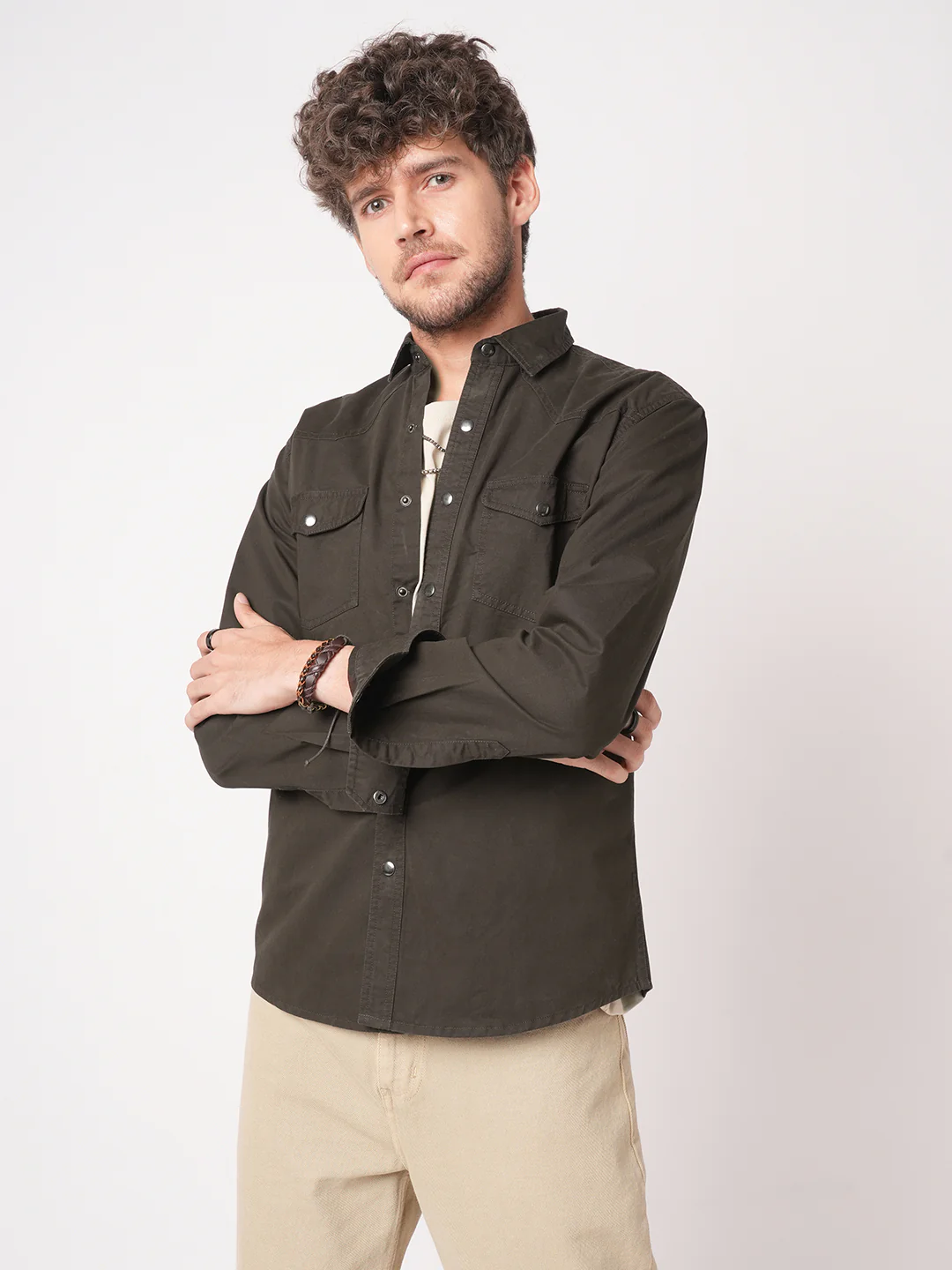 Smoked Cocoa Double Pocket Overshirt - Image 5