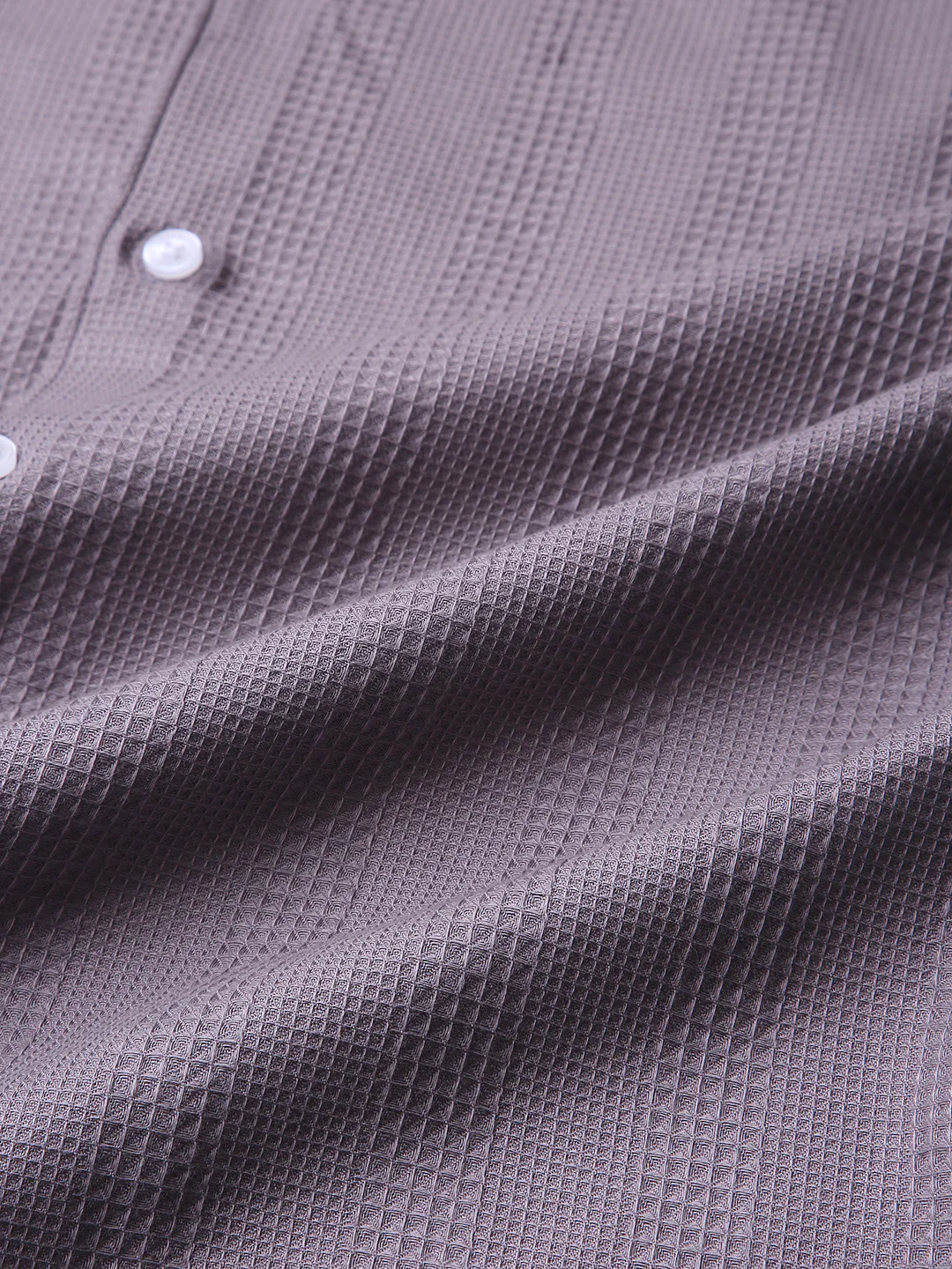 Smoky Mauve Waffle Grid Weave Shirt - Image 3