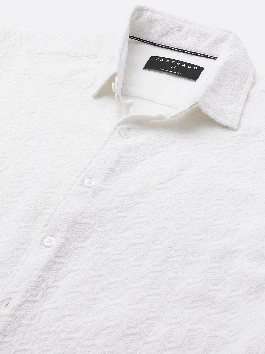 Snow White Cloud Grain Textured Shirt - Image 3