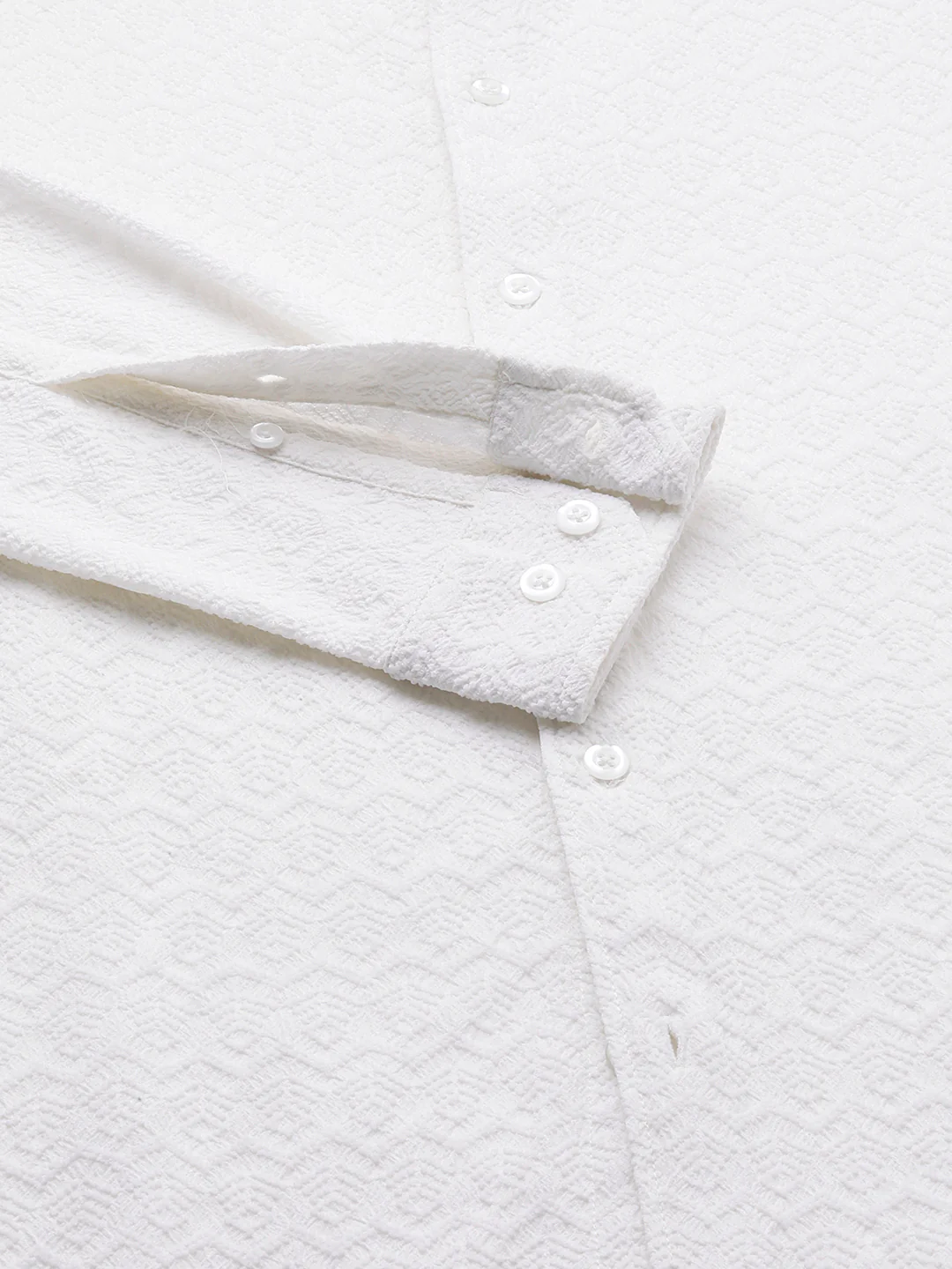 Snow White Cloud Grain Textured Shirt - Image 8
