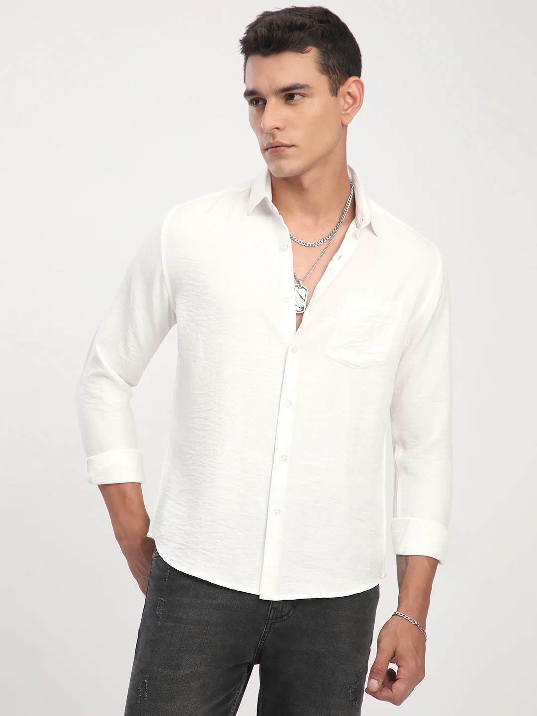 Snow White Crinkled Shirt - Image 5