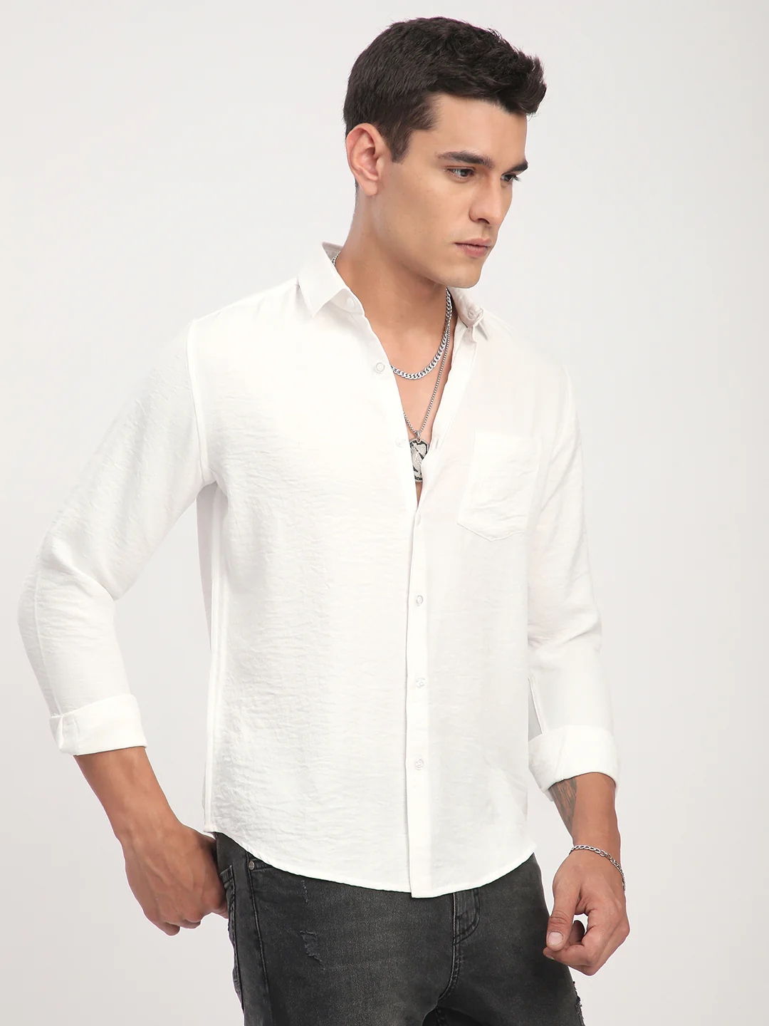 Snow White Crinkled Shirt - Image 6