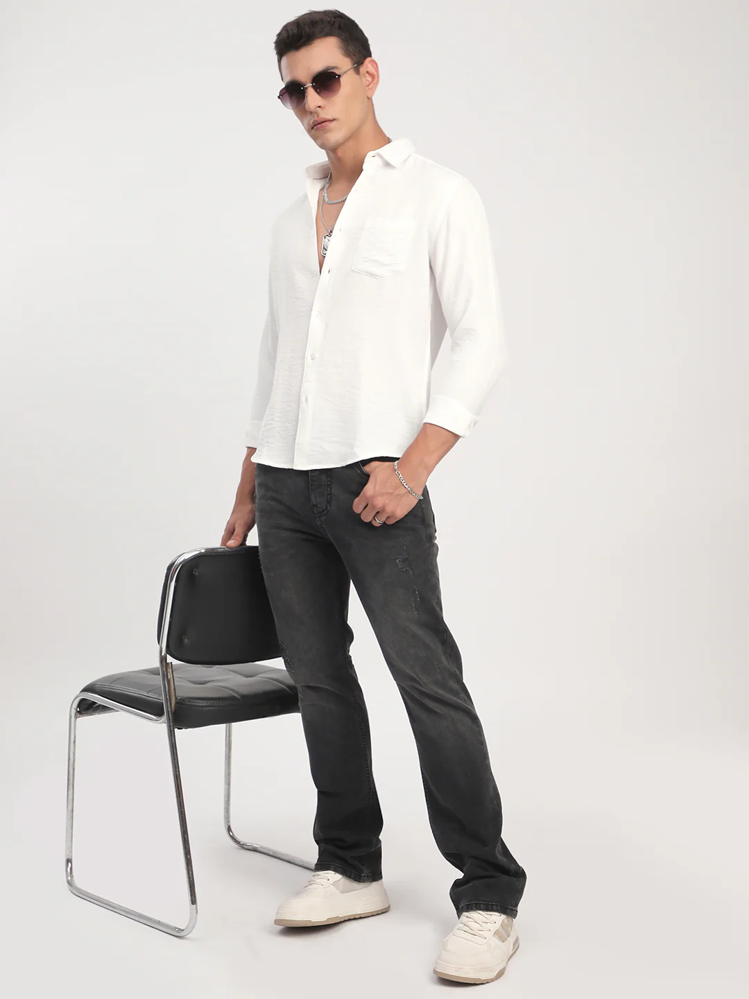Snow White Crinkled Shirt - Image 8