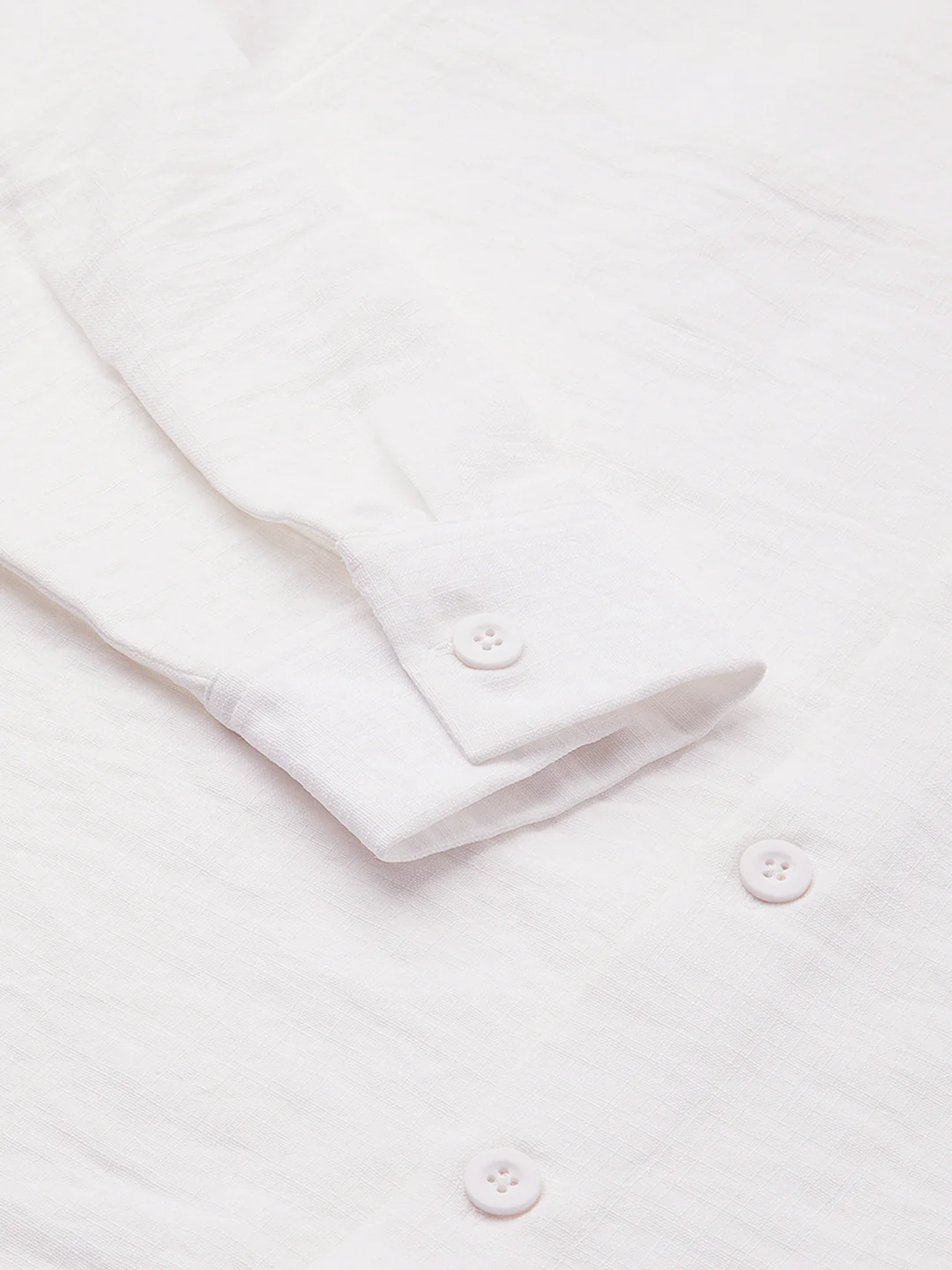 Snow White Crinkled Side-Slit Oversized Crop Shirt - Image 9