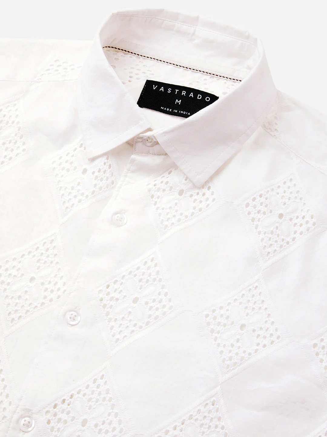 Snow White Diamond Schiffli Shirt - Image 3