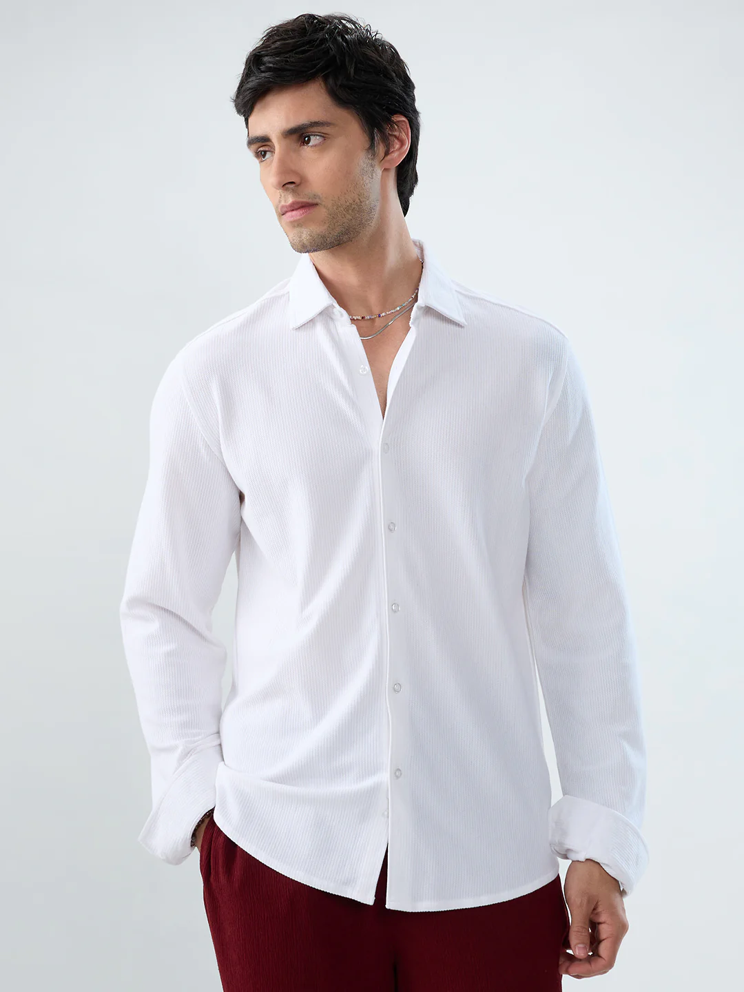 Snow White Everyday Textured Shirt - Image 2
