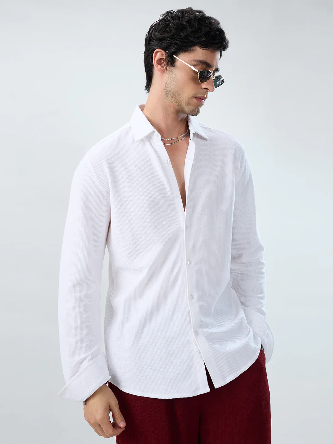 Snow White Everyday Textured Shirt - Image 5