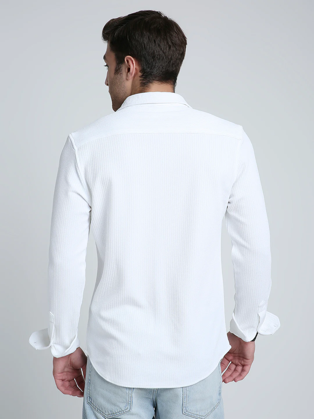 Snow White Textured Weave Shirt - Image 6