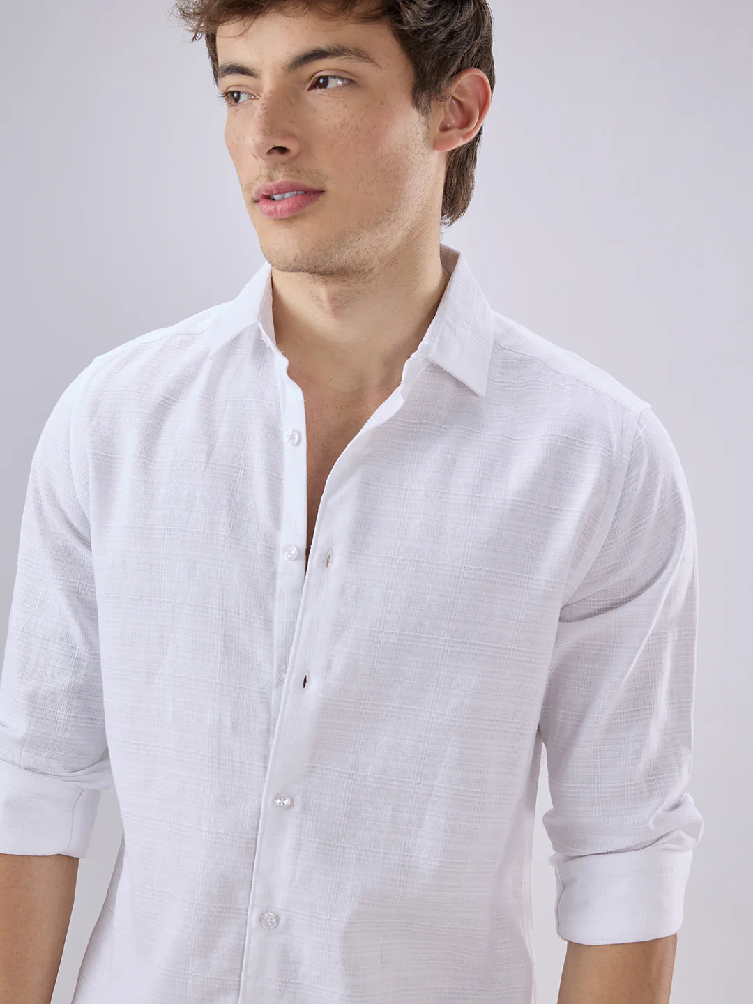 Snow White Textured Weave Shirt - Image 3