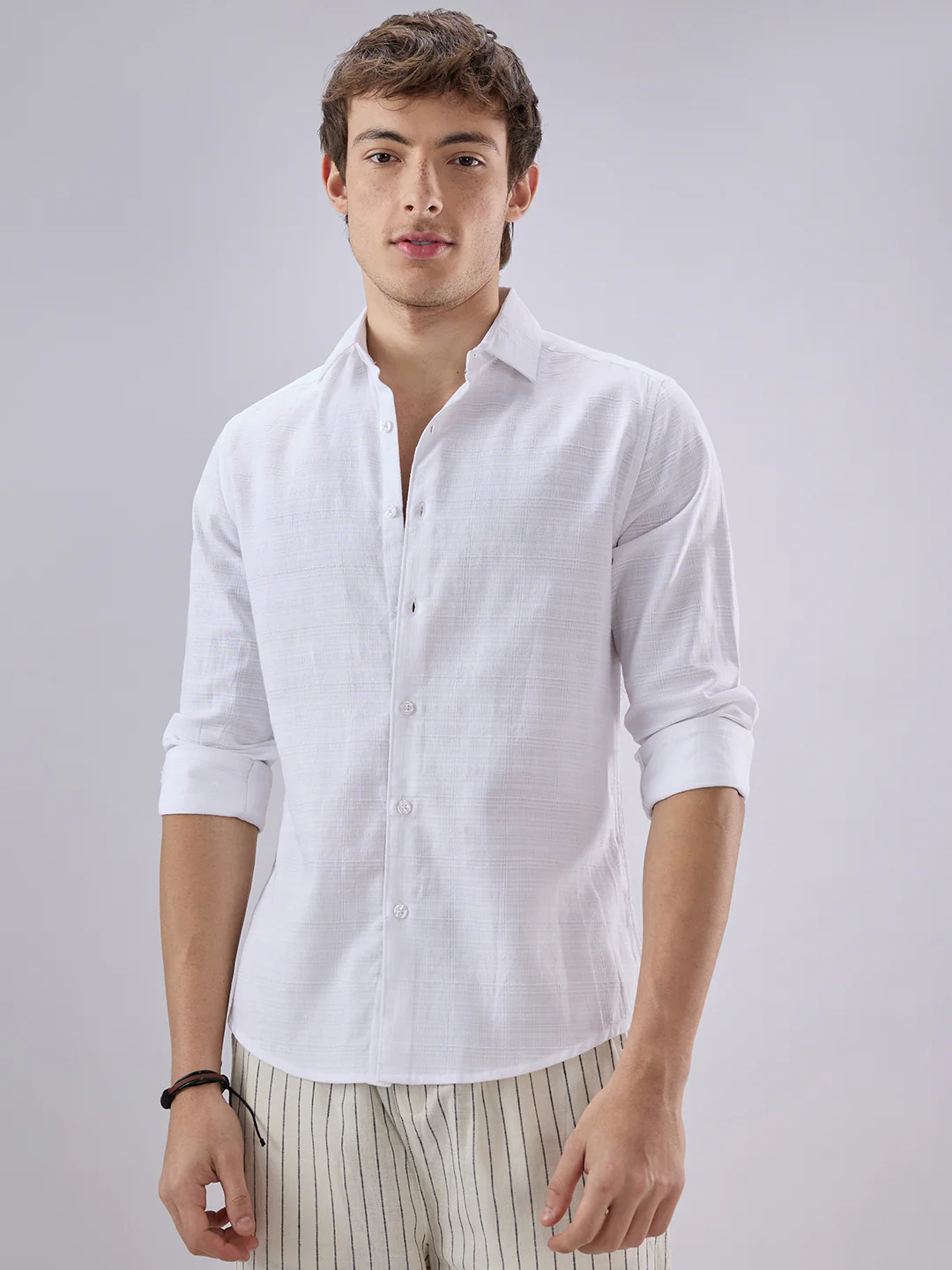 Snow White Textured Weave Shirt - Image 5