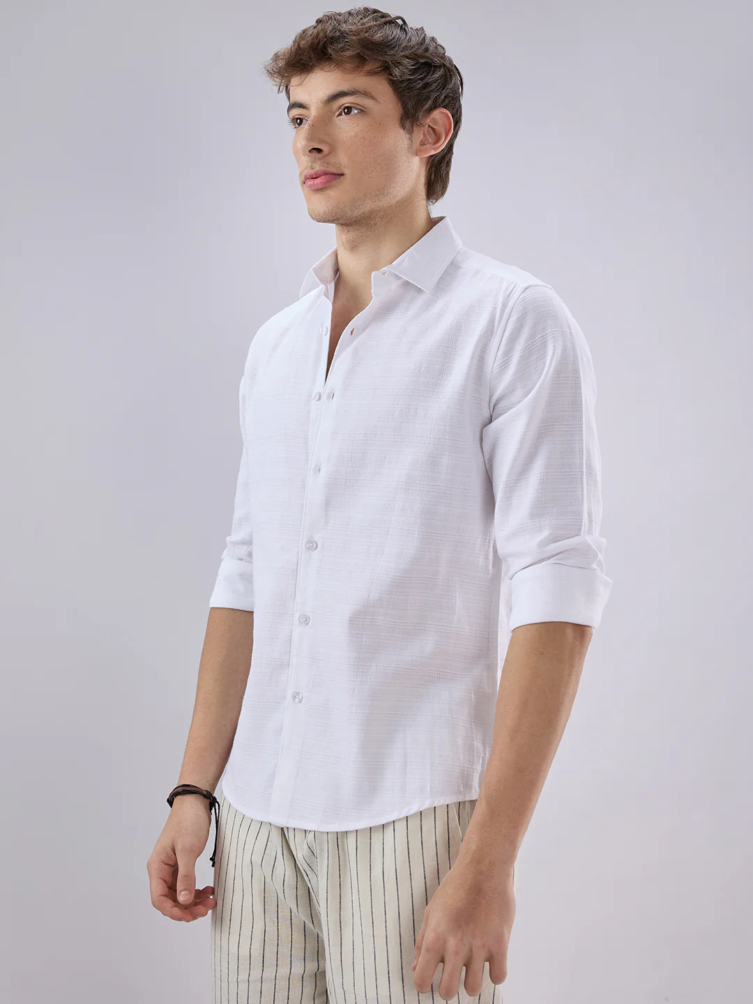 Snow White Textured Weave Shirt - Image 6