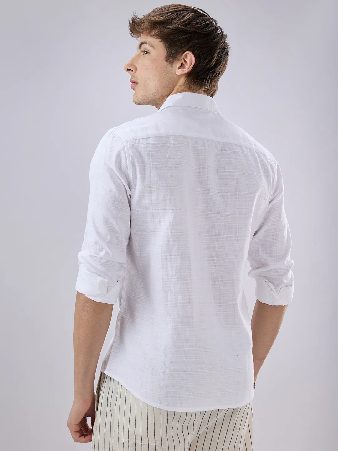 Snow White Textured Weave Shirt - Image 7