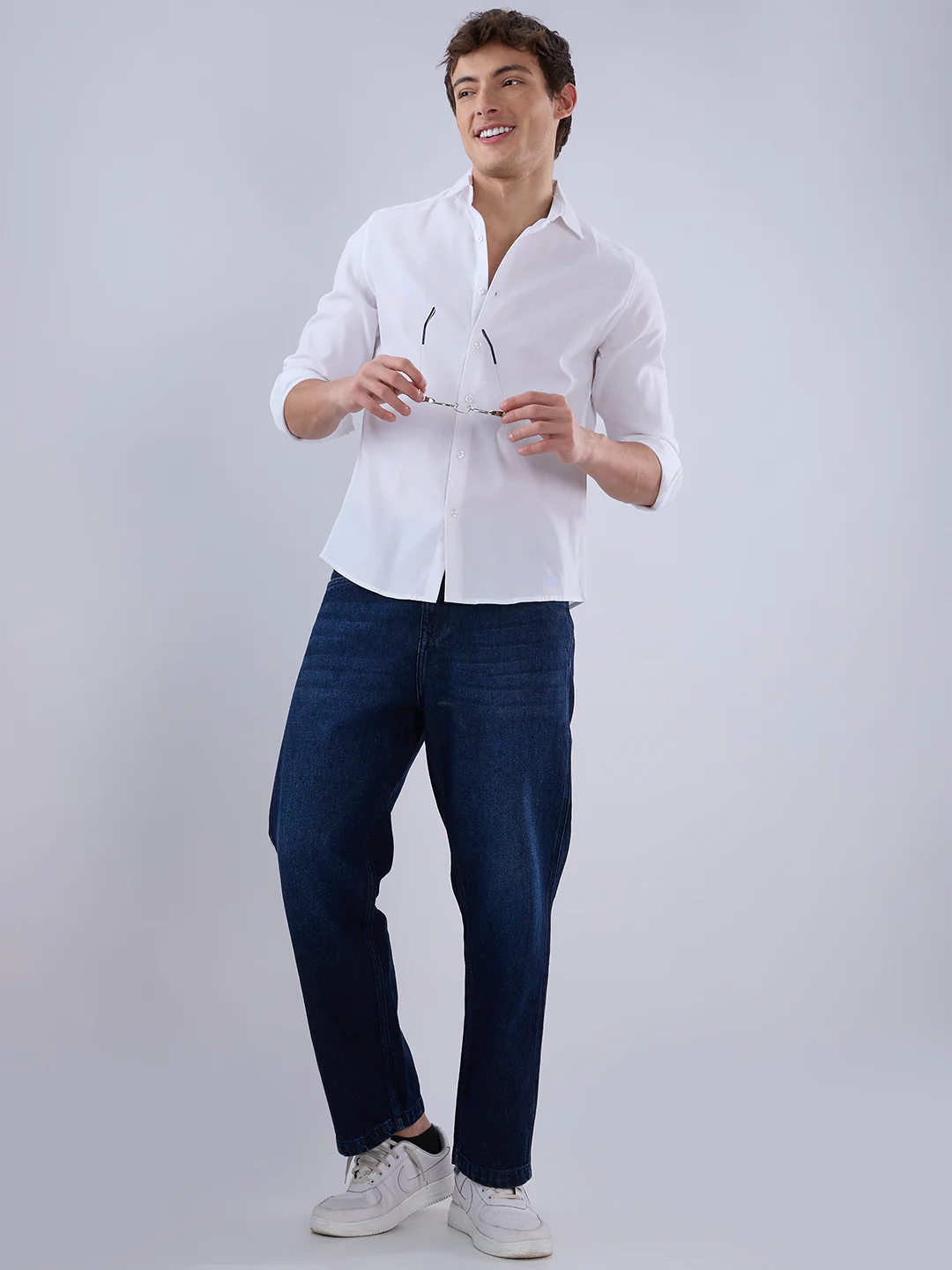 Snow White Minimal Textured Shirt - Image 8
