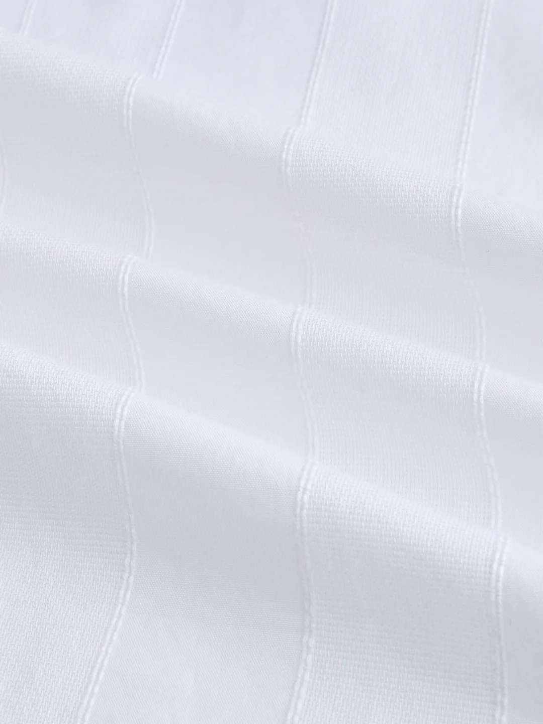 Snow White Panel Textured Stand Collar Oversized Shirt - Image 3