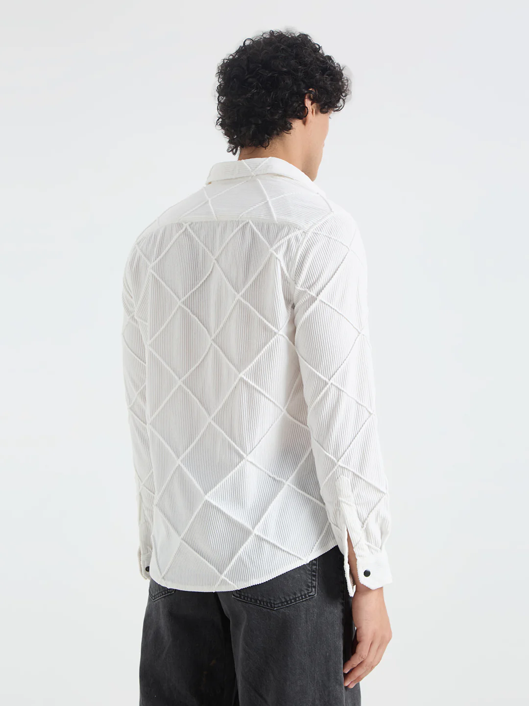 Snow White Textured Corduroy Shirt - Image 7