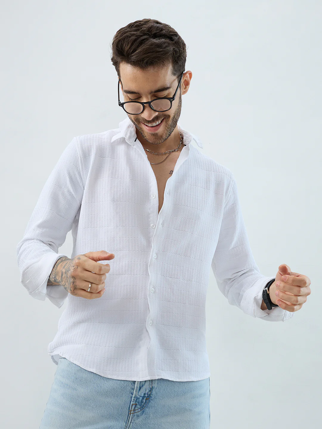 Snowfall Cascade Wavy Textured Shirt - Image 2