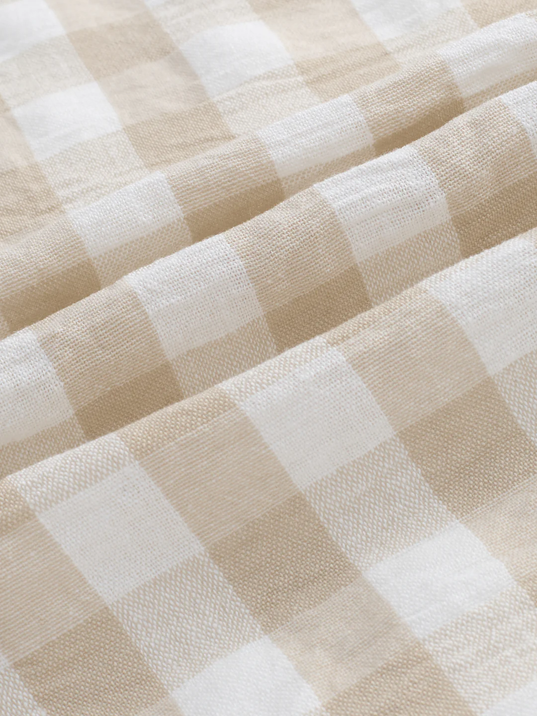 Soft Beige Gingham Checks Shirt - Image 3