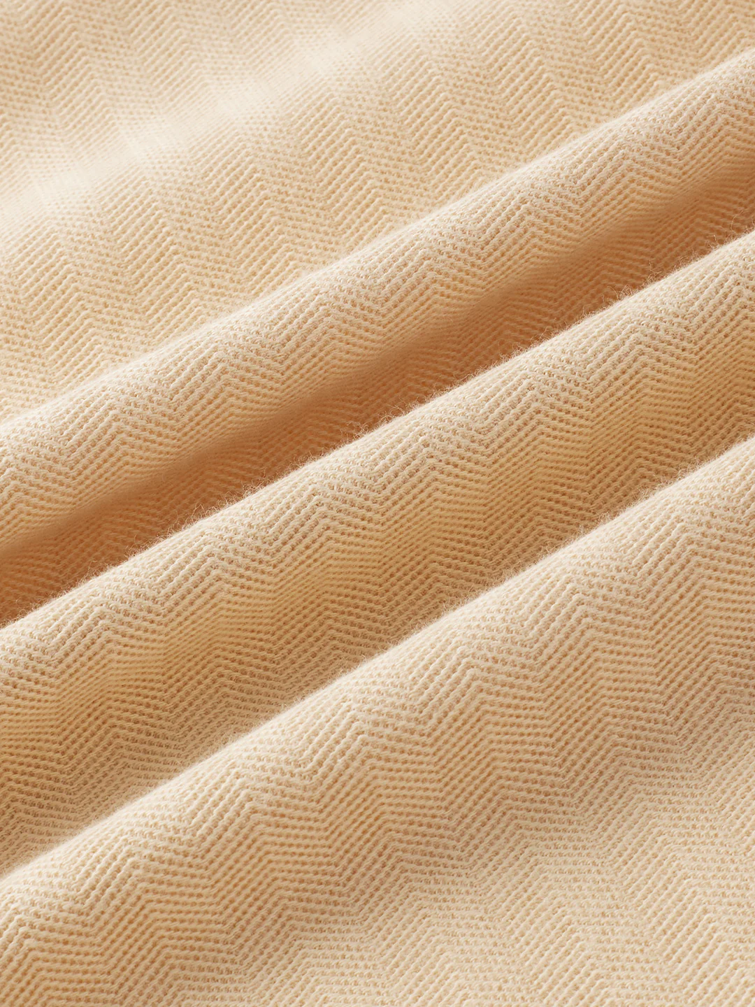 Soft Beige Herringbone Knit Shirt - Image 9