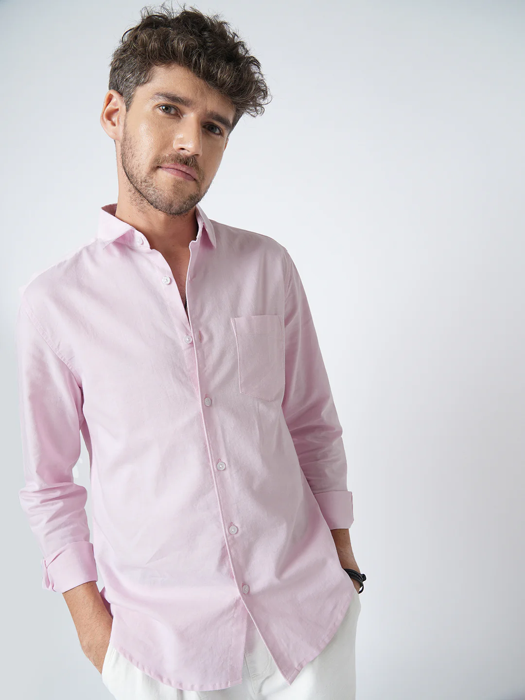 Soft Blush Pink Oxford Shirt - Image 2