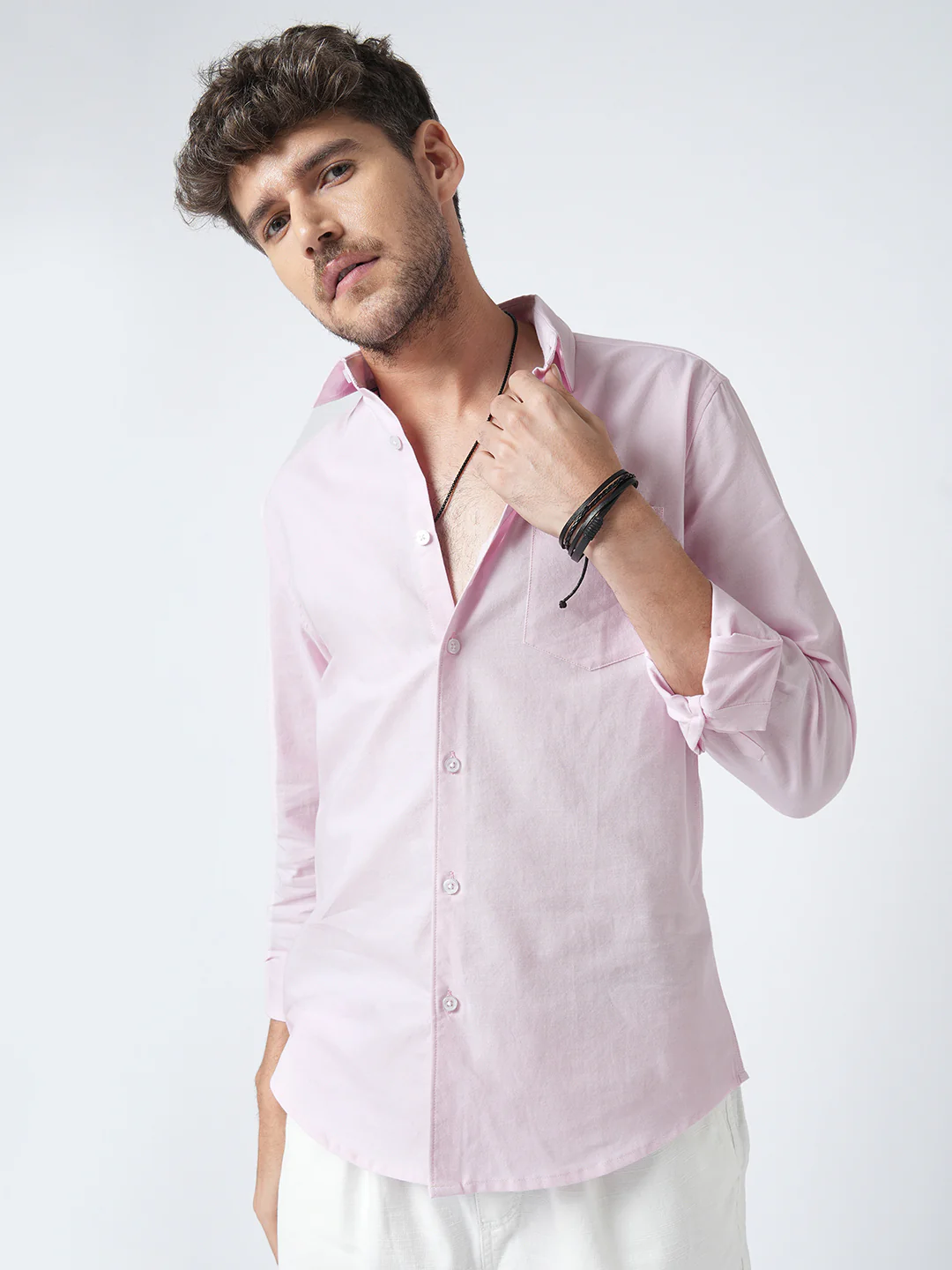 Soft Blush Pink Oxford Shirt - Image 4