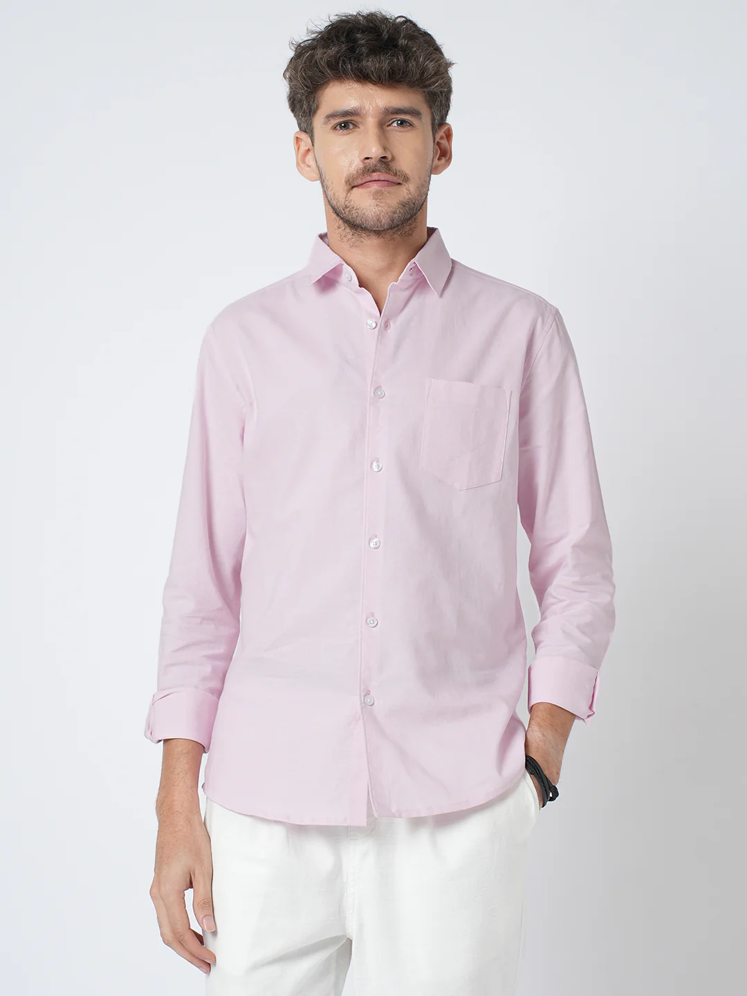 Soft Blush Pink Oxford Shirt - Image 5