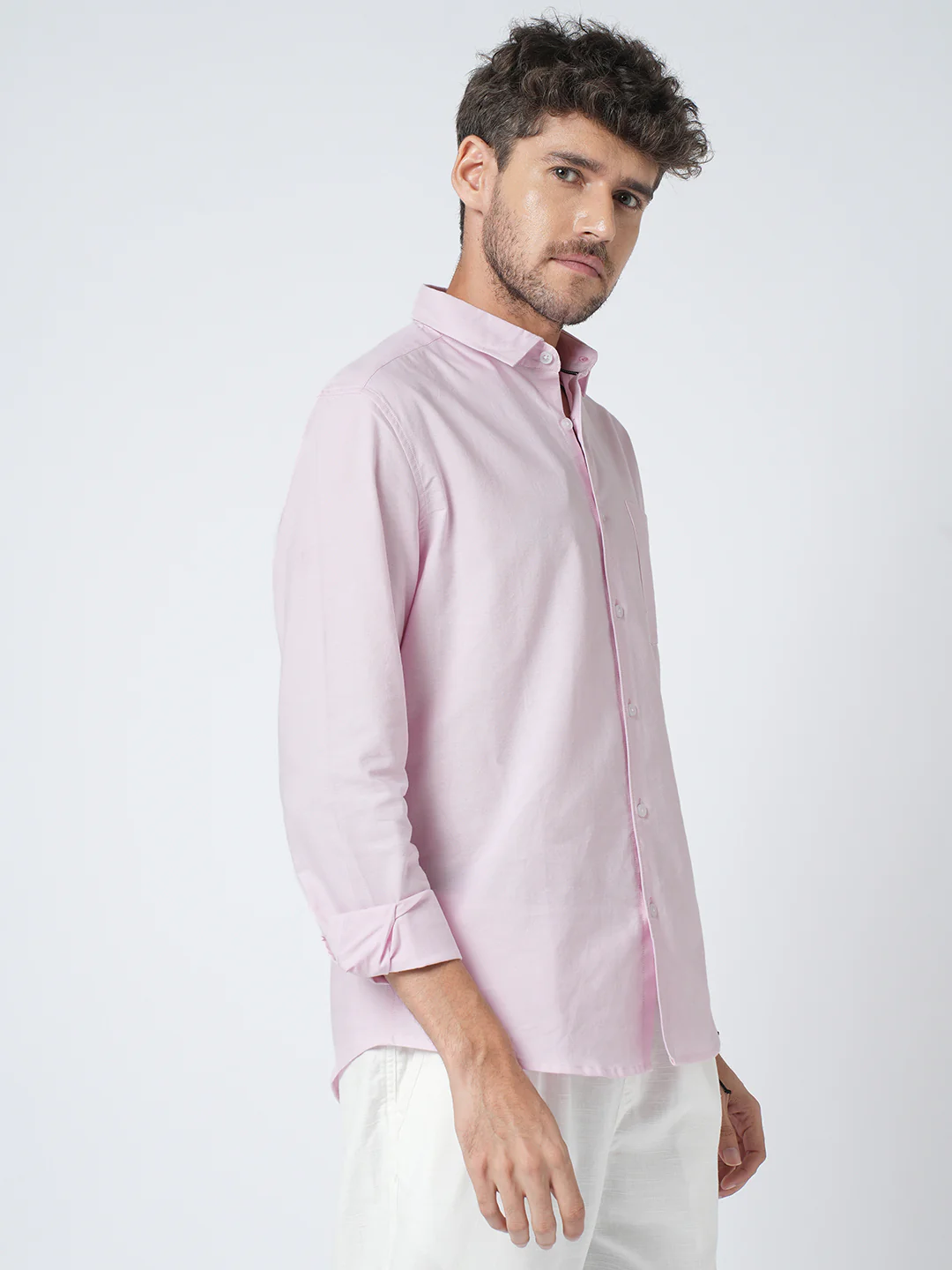 Soft Blush Pink Oxford Shirt - Image 6