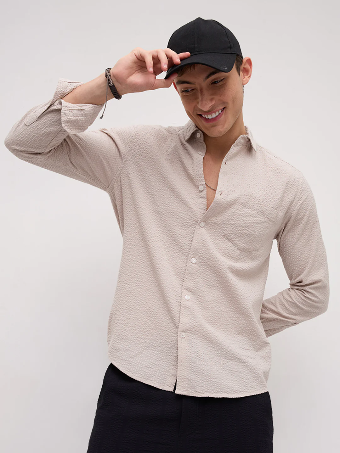 Soft Dune Seersucker Summer Essential Shirt - Image 4