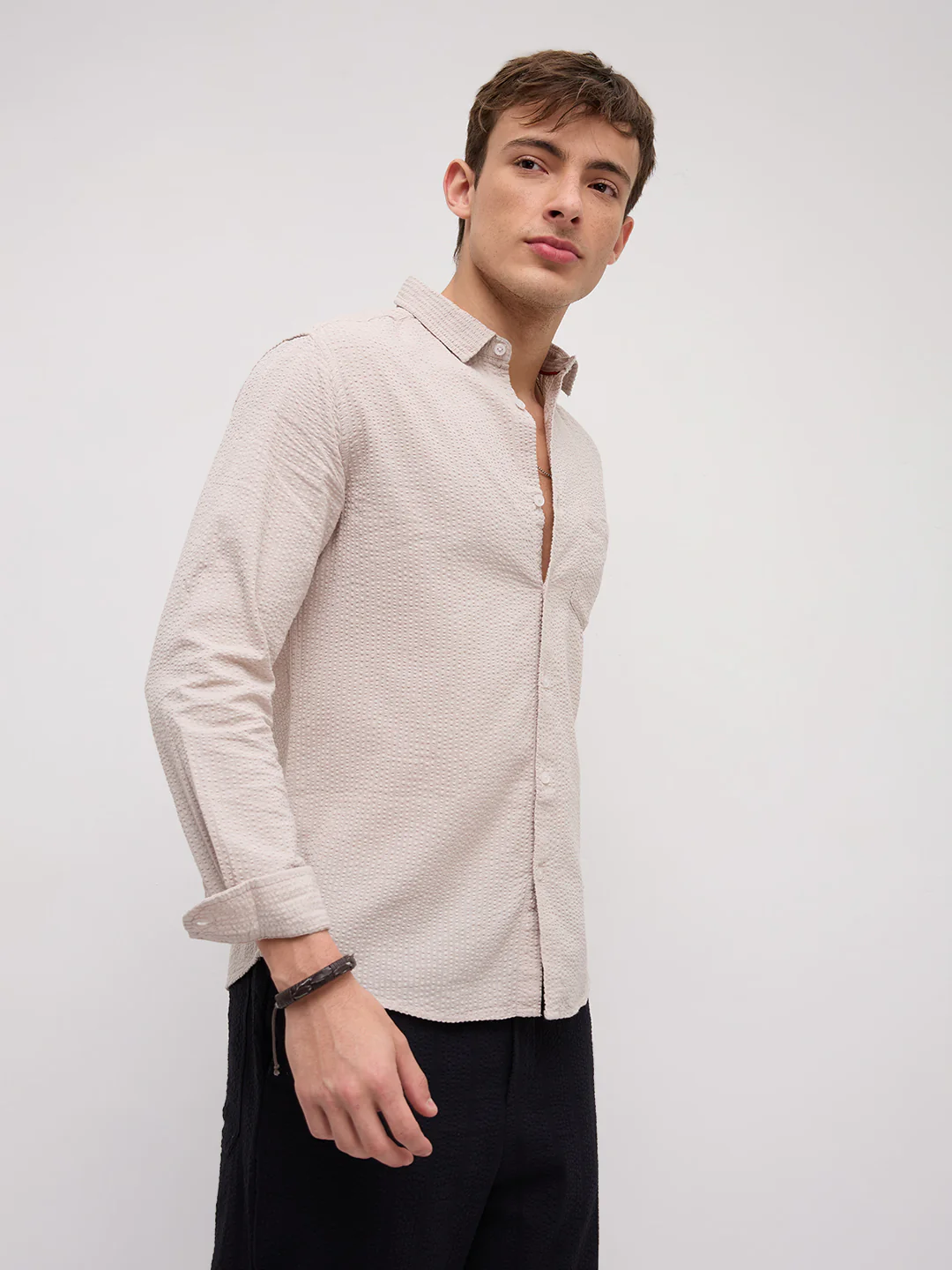 Soft Dune Seersucker Summer Essential Shirt - Image 6
