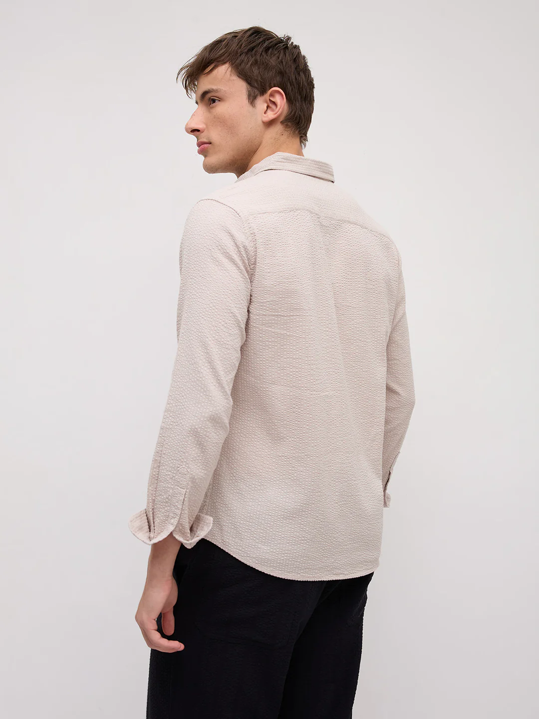 Soft Dune Seersucker Summer Essential Shirt - Image 7