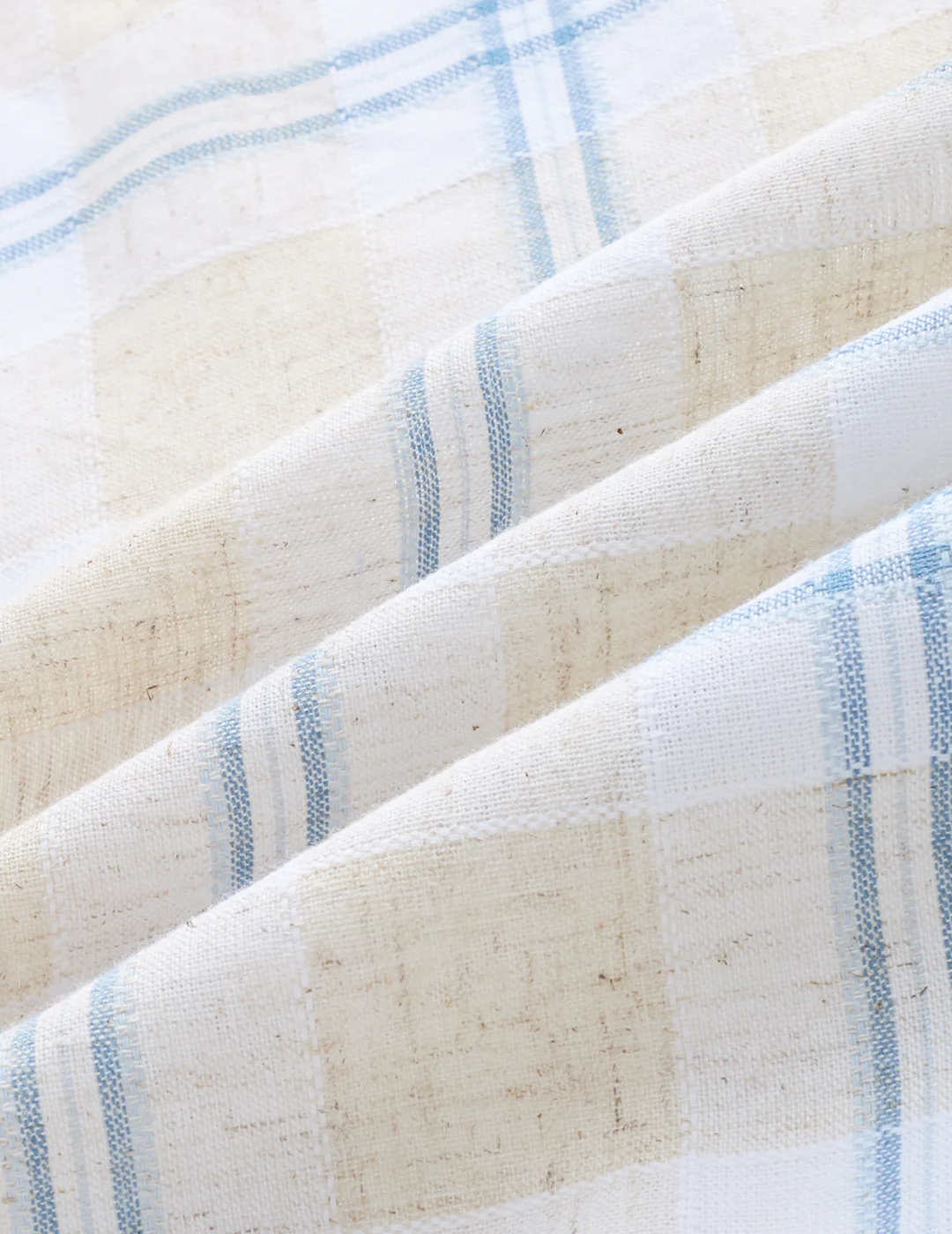 Soft Sand Contrast Windowpane Checks Linen Blend Shirt - Image 3