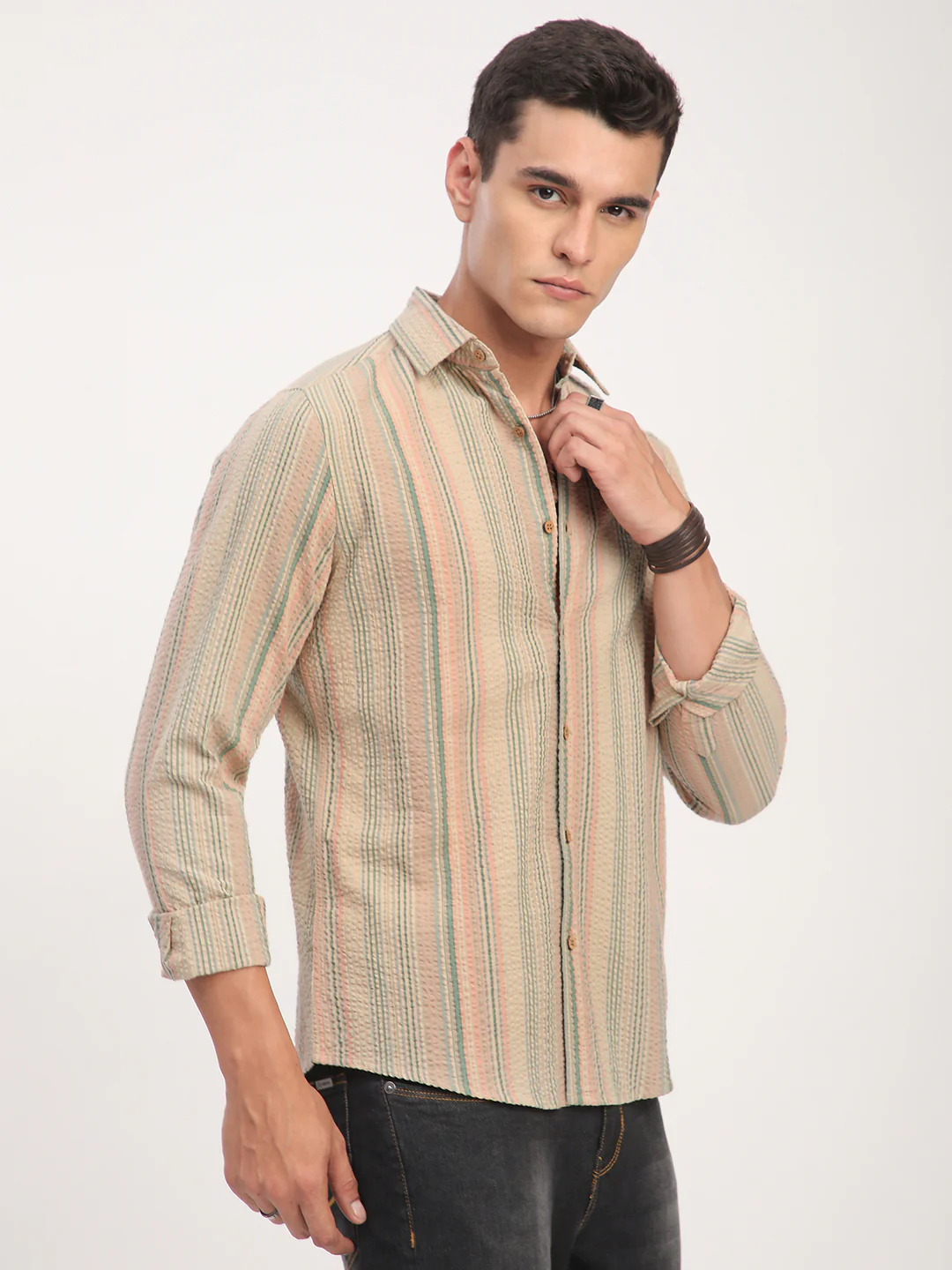 Soft Sorbet Multicolour Striped Seersucker Shirt - Image 5
