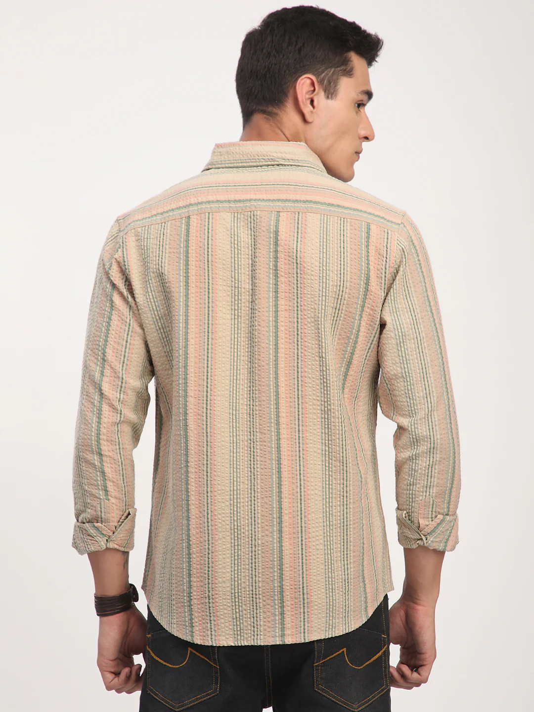 Soft Sorbet Multicolour Striped Seersucker Shirt - Image 6