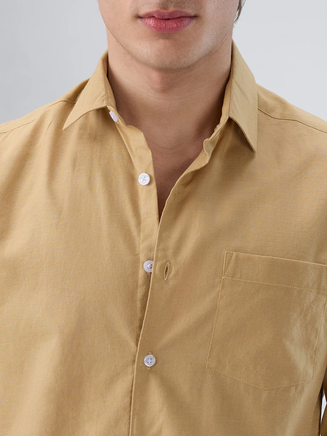 Solid Camel Beige Statement Shirt - Image 3