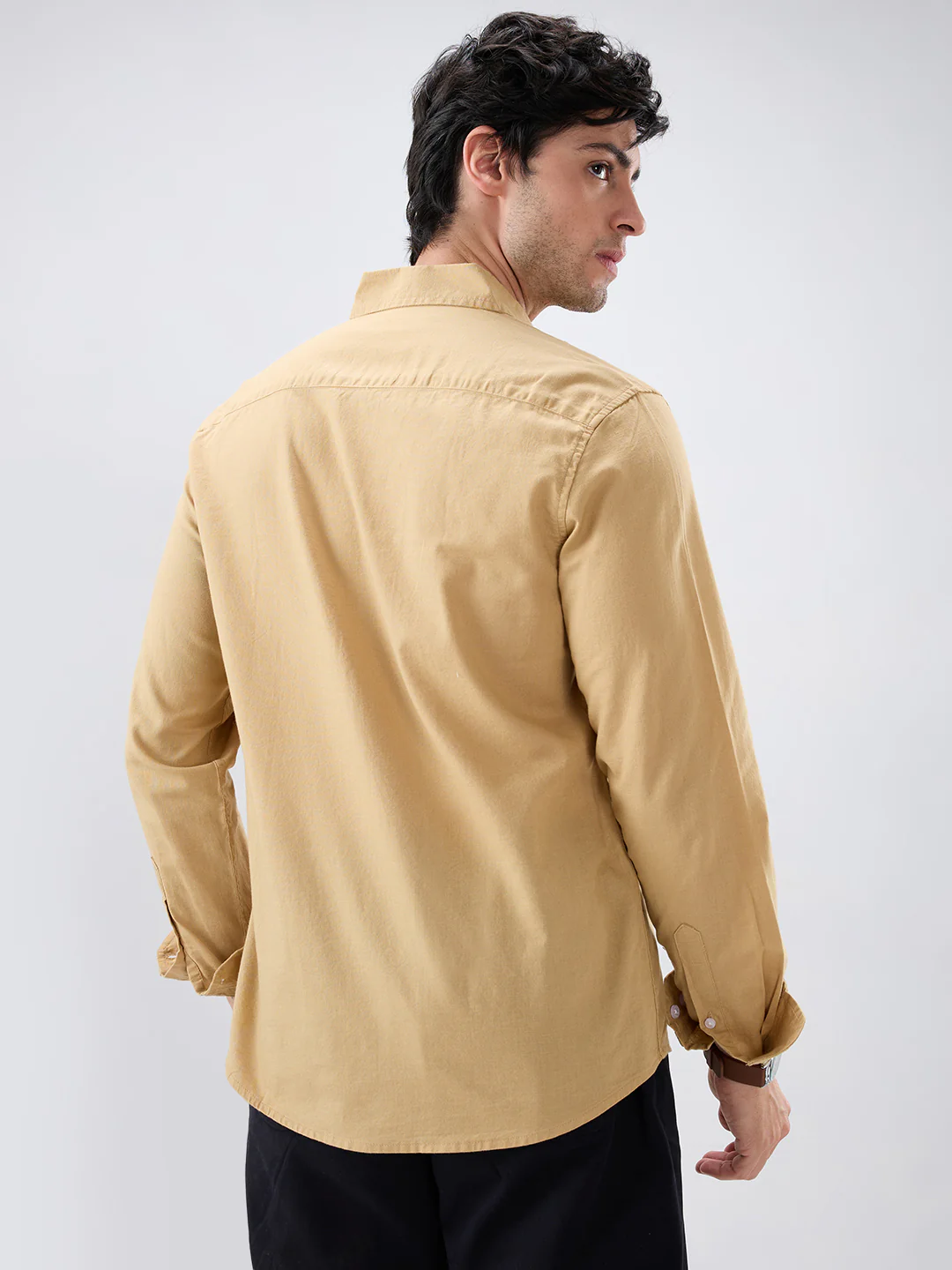 Solid Camel Beige Statement Shirt - Image 7